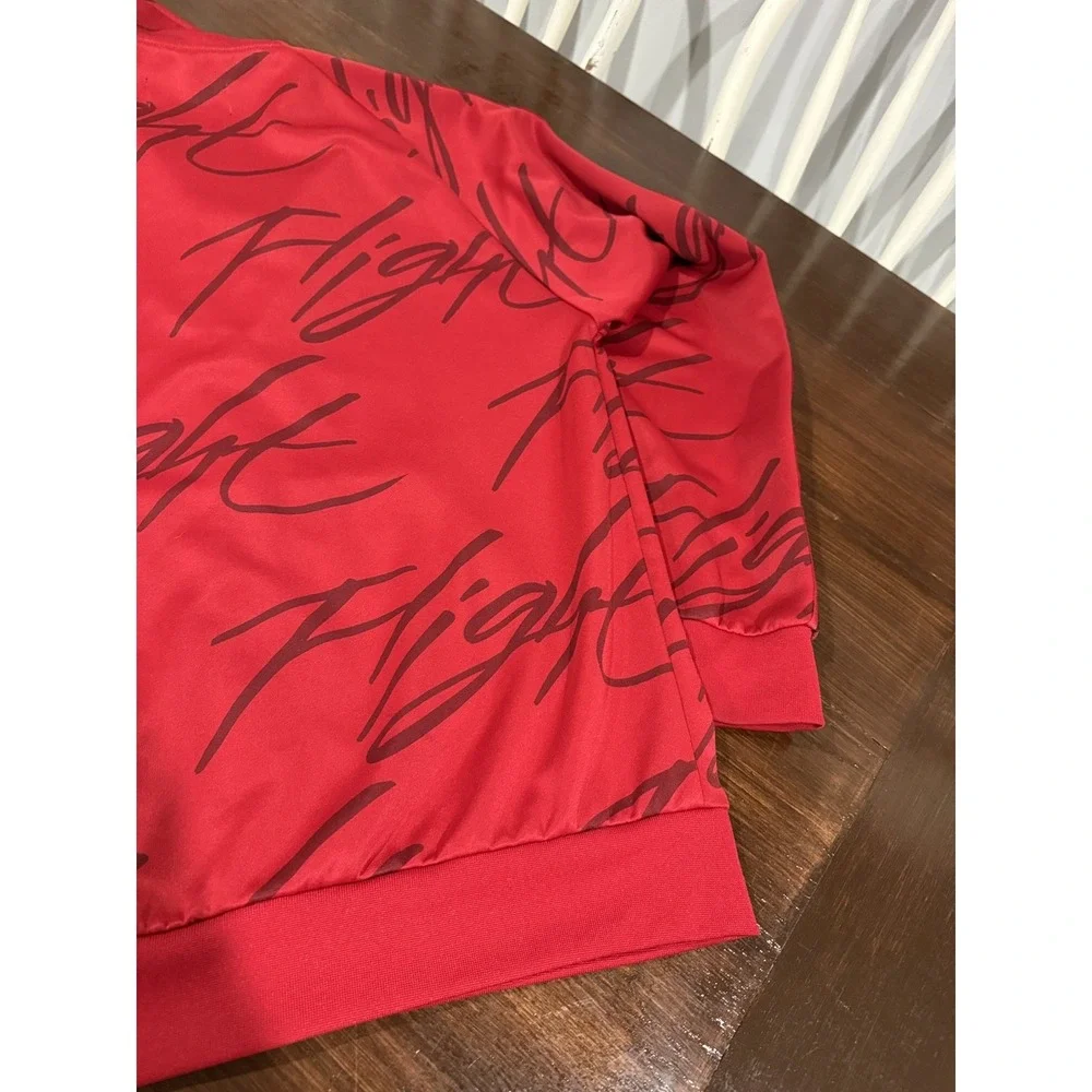 Jordan Flight Track Jacket Mens M Red Full Zip Jumpman Script